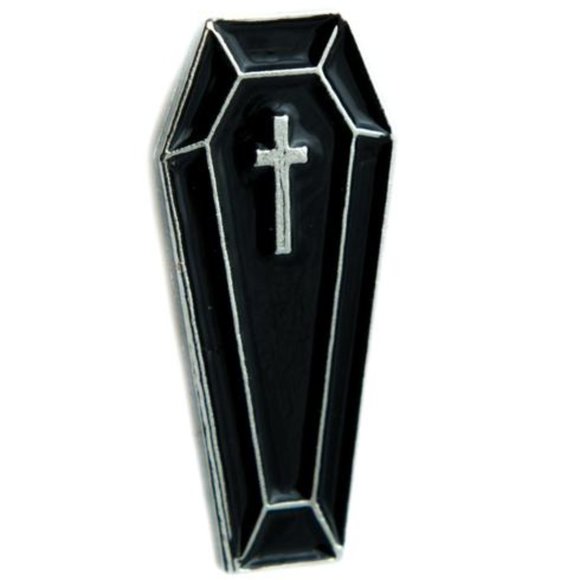 Jewelry - Undertaker Death Coffin Lapel Pin Horror Vampire